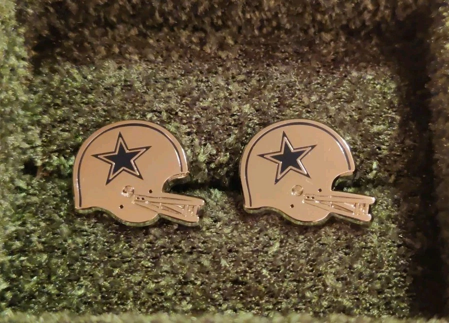 Gemelos Dallas Cowboys NFL Casco Estilo Plateado y Azul  Foto 2 de 4