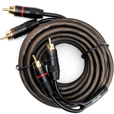 Install Link RCA Audio Cable for Subwoofer or Stereo 20 Feet, Frosted Grey