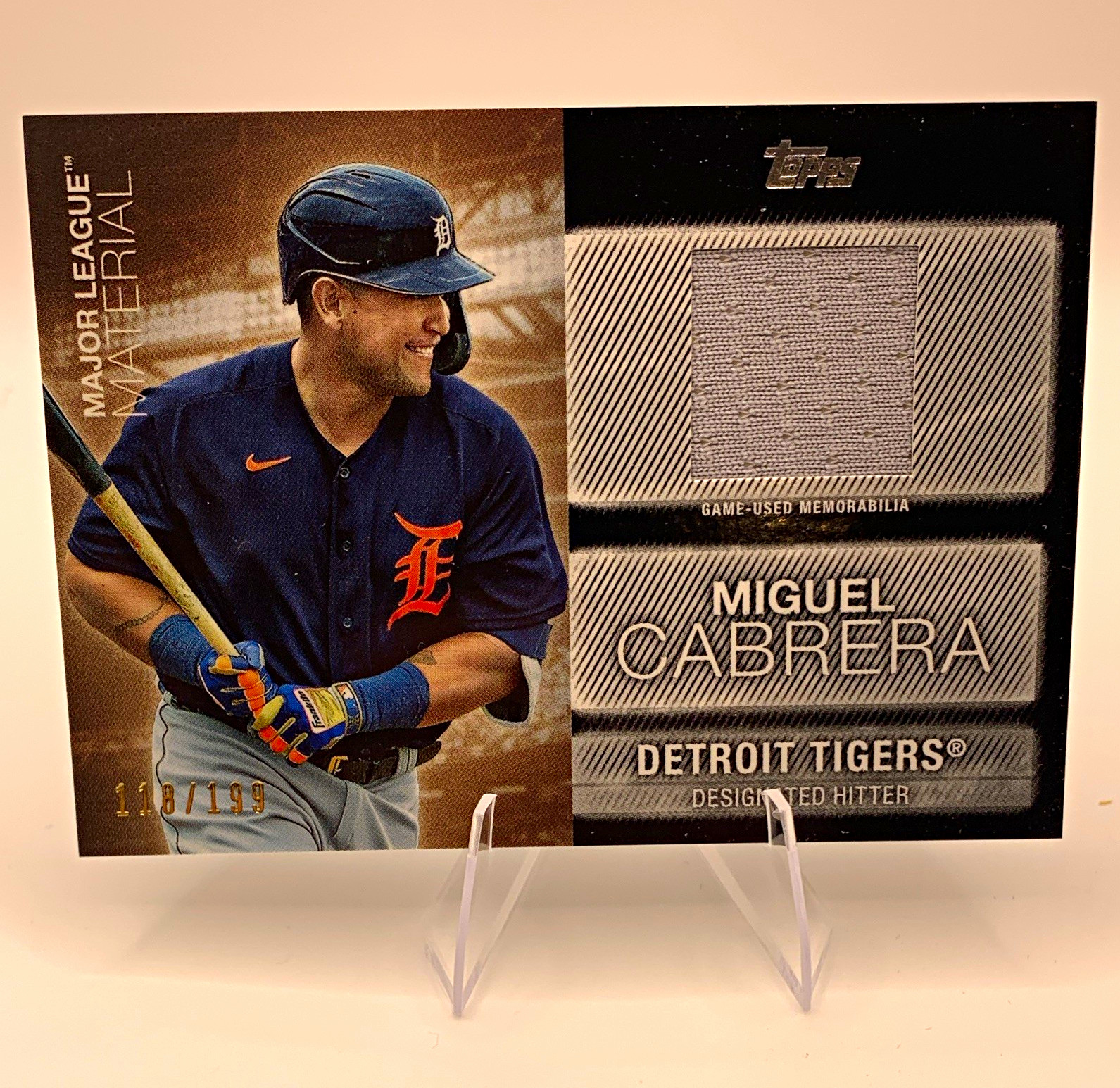 Topps 2020 Update Series Major League Material Miguel Cabrera MLM-MC 18/199