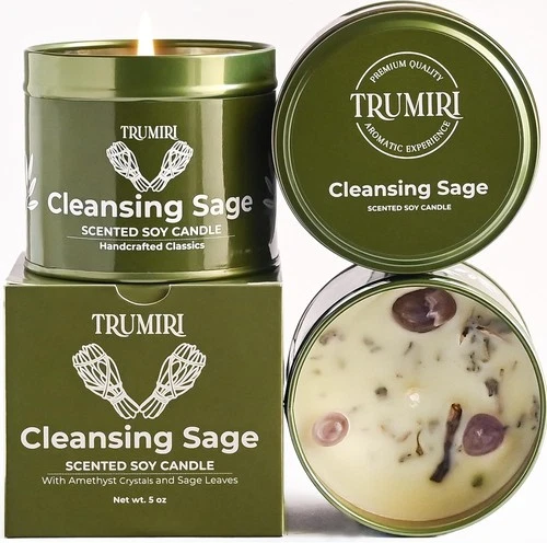 Huge Sale Cleansing Sage Soy Wax Scented Candle Perfect Gift for Fall,Christmas