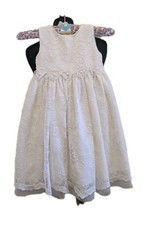 Abito da damigella senza maniche Cenerentola effetto pizzo avorio sovrapposto, taglia età 4.