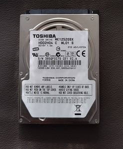 Toshiba MK1252GSX 120GB HDD 2.5" SATA Festplatte – TOP S.M.A.R.T. Werte - Laptop