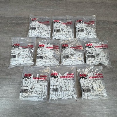 Lot Of 10 - Packs Of 100 ADI PRO (0E-SR100P) B Wire Connectors White- 1000 Total
