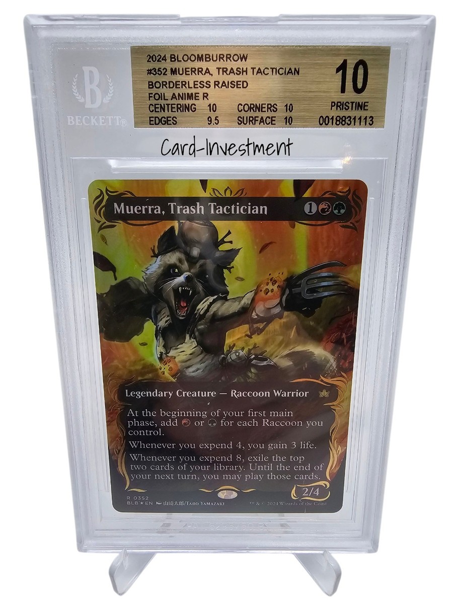 BGS 10 Pristine MTG Bloomburrow Muerra, Trash Tactician Raised