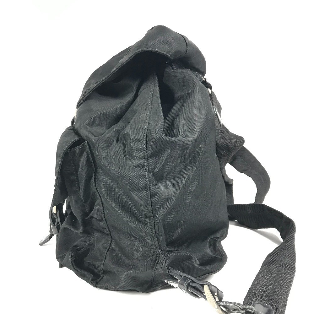 PRADA Triangle Logo Plate Bag Backpack Rucksack Black Unisex Used from japan thumbnail 4