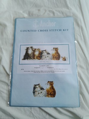 Anchor Counted Cross Stitch Kit Scaredy Cat Brandneu in OVP