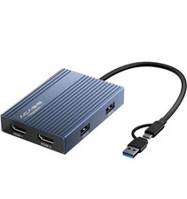 USB C to Dual HDMI DisplayLink docking station 6 in 1