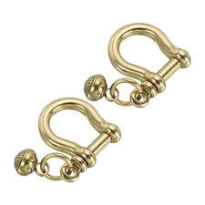 D-Ring Shackle, 2Pcs 9mm Inside Width Solid Brass U Shape Small Shackles