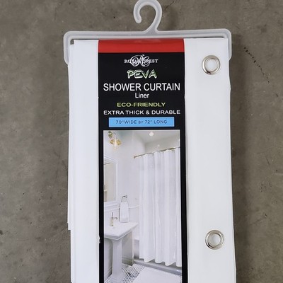 Royal Crest Extra Thick PEVA Shower Curtain Liner, White Solid 70'' x 72''