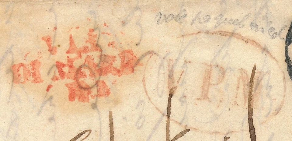 ITALY - LIVORNO 1851, ENTORE FOLD LETTER TO GENOVA WITH INTERESTING MARKS. #A887 - Image 3 of 4