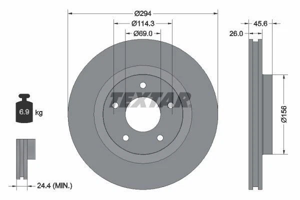 TEXTAR Brake Discs & Pads Front & Rear Braking Set Fits Mitsubishi Outlander - Image 3 of 4