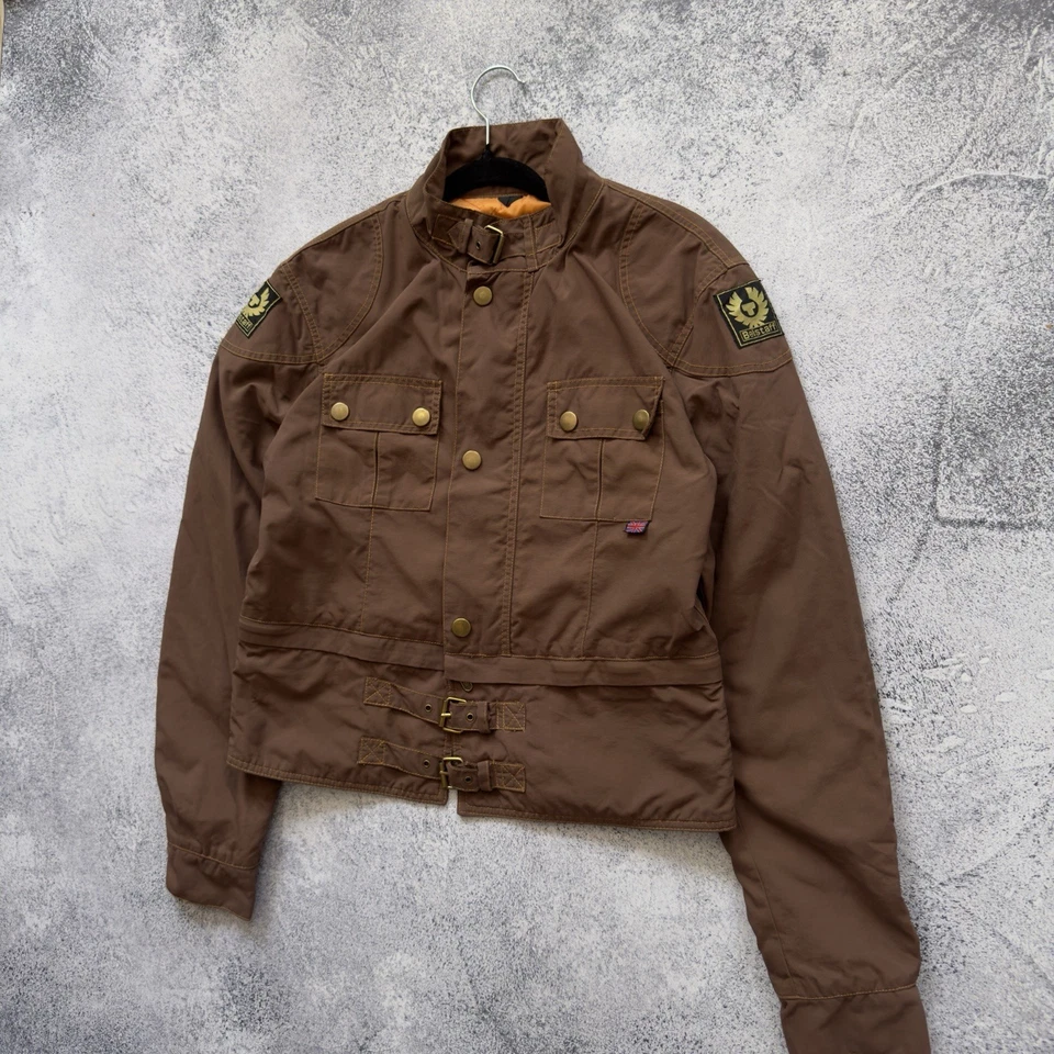 Chaqueta Belstaff Mujer Marrón Etiqueta Dorada Reino Unido Talla Grande Lujo Y2K Streatwear Lux Foto 4 de 4