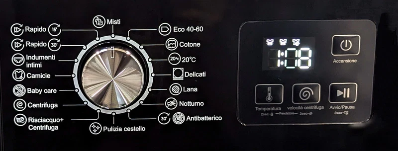 Lavatrice 10 Kg SANSUI 1200 Giri Classe A Nero 15 Programmi Rapido OFFERTA, fotografia 3 di 4