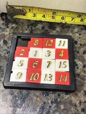 VINTAGE Classic 15 Slide Tile Puzzle Game Multicolored Challenge HONG KONG MINT