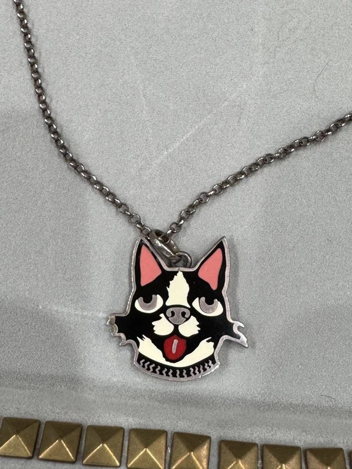 Collar Gucci Bosco & Orso Cara de Perro Plata 53cm Cadena Usado Foto 2 de 4