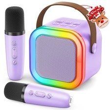 Mini Karaoke Machine for Kids Adults, Portable Bluetooth Speaker with 2 Wirel...
