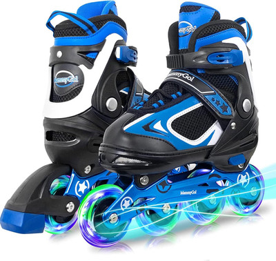 Mammygol Kids Adjustable Inline Skates Boys Girls Light-Up Wheels Ages 4-16
