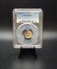 1947-S 10c Roosevelt Dime PCGS MS67 Monster Toner Must See Banger
