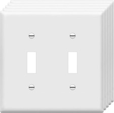 5 Pack Double Toggle Switch Cover, Two Gang Light Switch Wall Plate, Standard