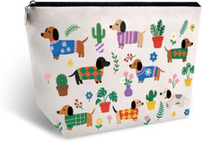 Dachshund Gifts Weiner Dog Gifts for Women Travel Makeup Bag for Dogs Lovers Wee