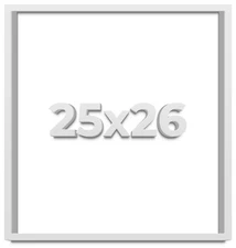25x26 Shadow Box Frame White | 1 Inches Deep Real Wood Contemporary Shadowbox Di