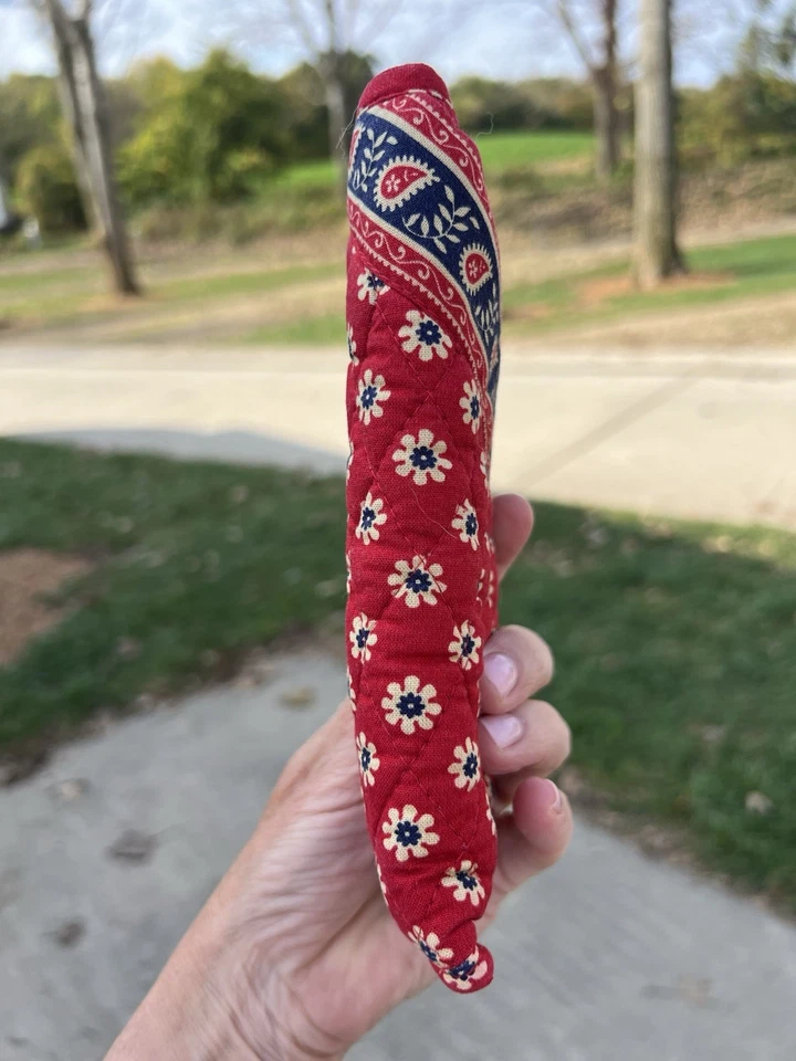 De colección Años 90 Vera Bradley Americana Rojo Azul Paisley Estuche Preppy Clásico Foto 4 de 4