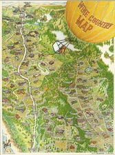 1979 Ron Morales Wine Country Map, Napa and Sonoma California