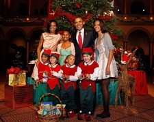 Barack And Michelle Obama Christmas At The White House 4x6 Picture Celebrity Pr