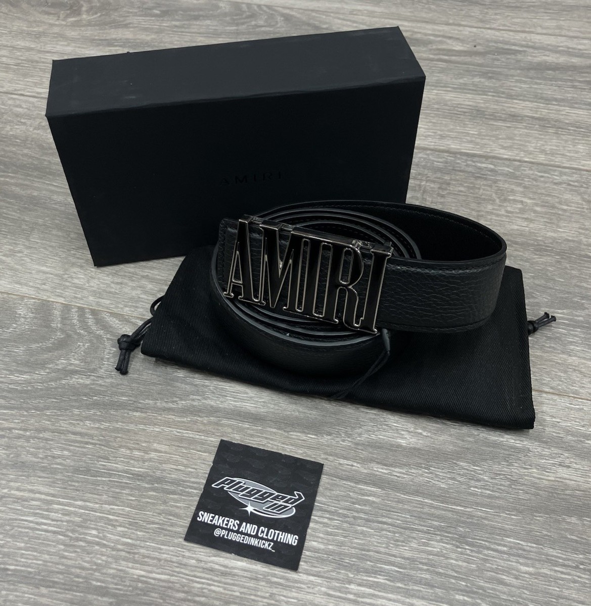 Amiri Core Logo Buckle ' Black/Black/Gold-Tone ' Belt