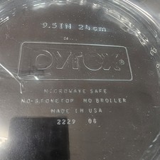 Pyrex Glassware 9.5 In 24 Cm Microwave Safe M...
