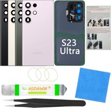 Galaxy S23 Ultra Back Glass Cover Housing Door Replacement w All The Adhesive