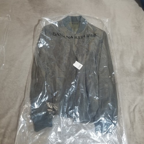 Banana Republic NWT Suede Leather Bomber Jacket Olive Green Medium Mens Genuine