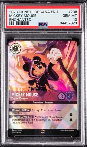 DISNEY LORCANA EN 1-THE FIRST CHAPTER MICKEY MOUSE - WAYWARD SORCERER PSA 10