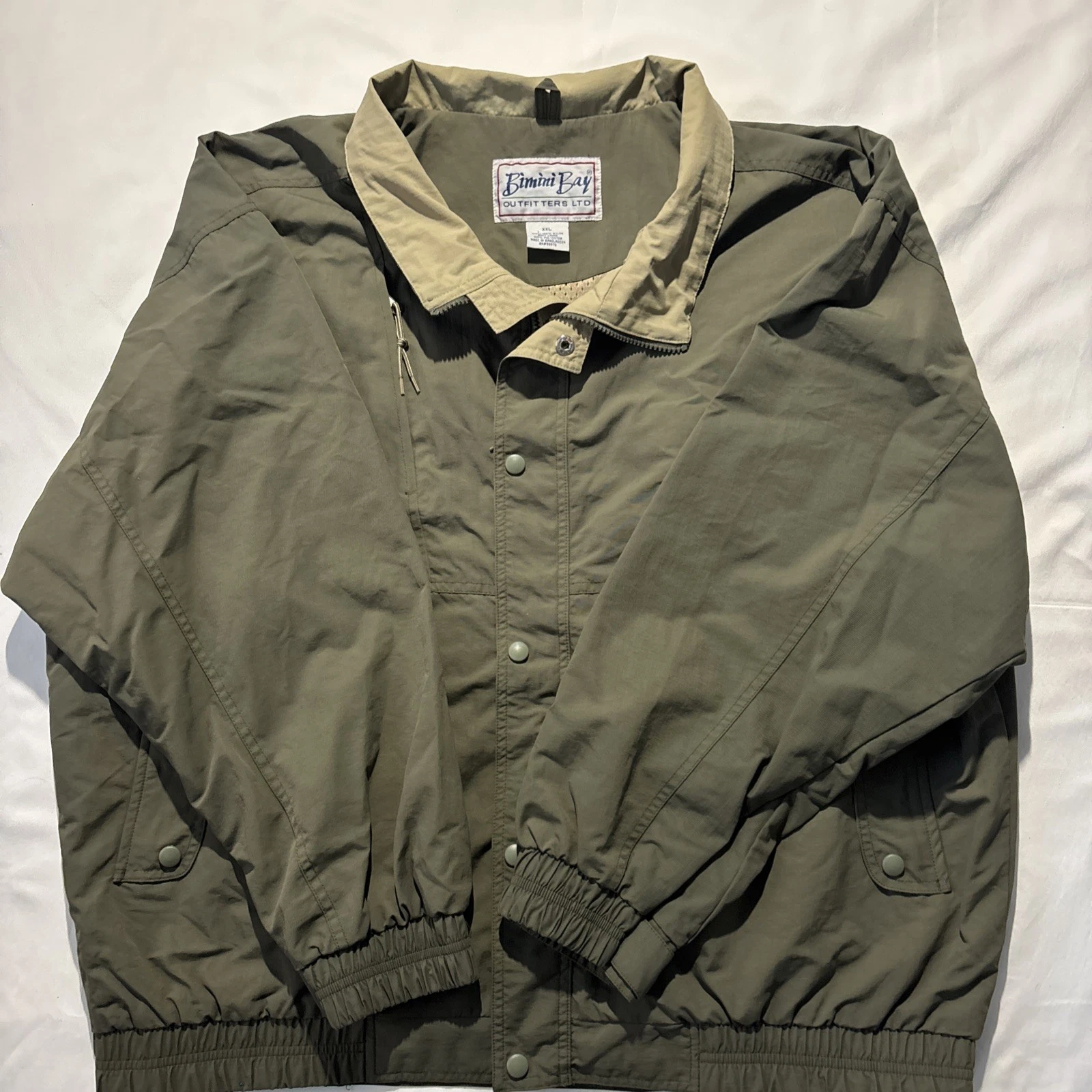 Bimini Bay Outfitters Mesh Lined Fishing Golfing Mens Size XXL Khaki Jacket