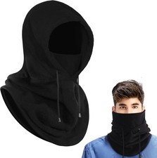 AURUZA Balaclava Ski Mask Fleece Warm Breathable Large, Black