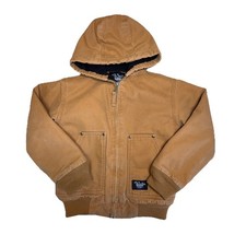 Walls Blizzard Pruf Youth 8/10 Med Hooded Fleece Lined Canvas Duck Jacket Coat