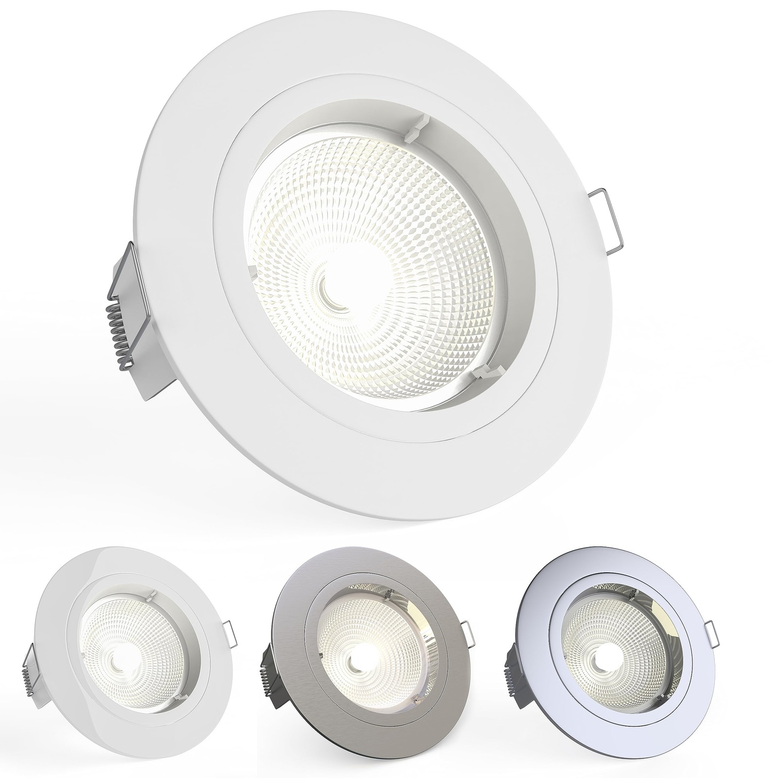 Matt White Fixed Mains Powered GU10 LED Recessed Ceiling Downlight IP20