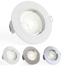 Matt White Fixed Mains Powered GU10 LED Recessed Ceiling Downlight IP20