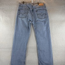 Levis 505 Jeans Mens 36x29 Regular Fit Blue Denim Straight Leg