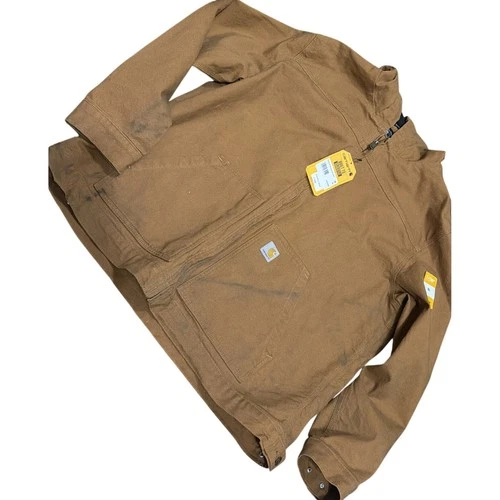 Carhartt Men Rugged Flex Duck Insulated Fleece Lined Jacket MSRP $120 Size XL video thumbnail