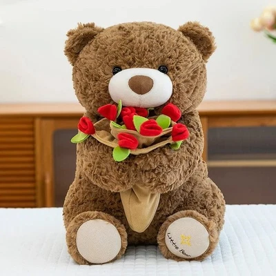 MARKENLOS Romantischer Teddybär braun Plüschtier Stofftier Spielzeug Geschenkidee Figur