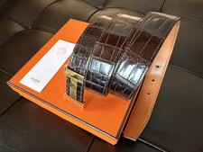 HERMÈS Luxe : Ceinture Neuve Cuir Crocodile/Alligator Prix boutique: 4700€