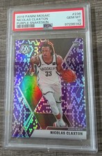 2019 Panini Mosaic Purple Snakeskin Rookie Card Nicolas Claxton #236 PSA 10 #/24. rookie card picture
