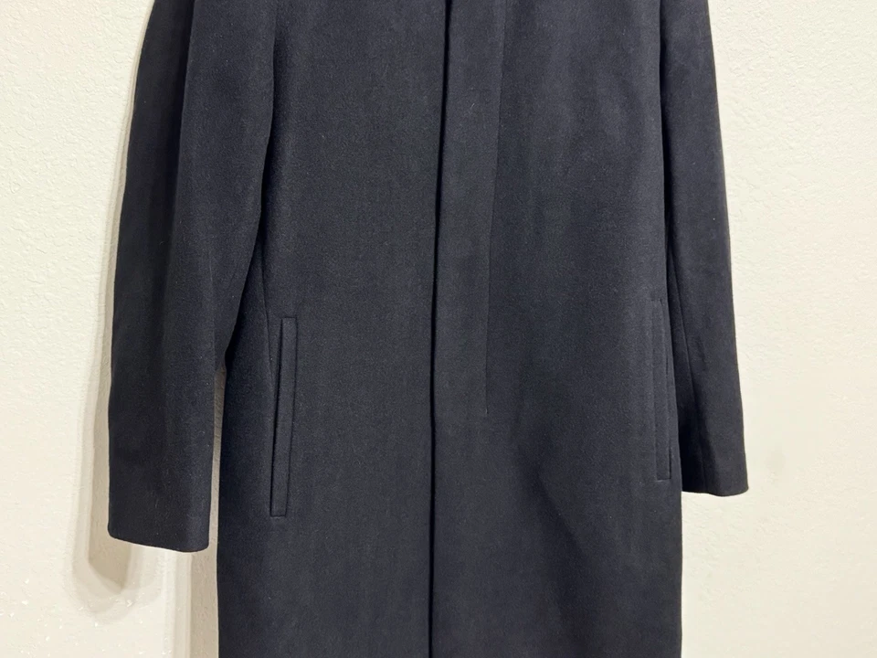 Theory Mens XL Belvin Urban Melton Black Wool Cashmere Blend Coat Business - Image 4 of 4