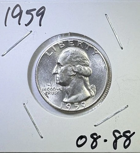 1959 25c SILVER Washington Quarter UNCIRCULATED (08-88)