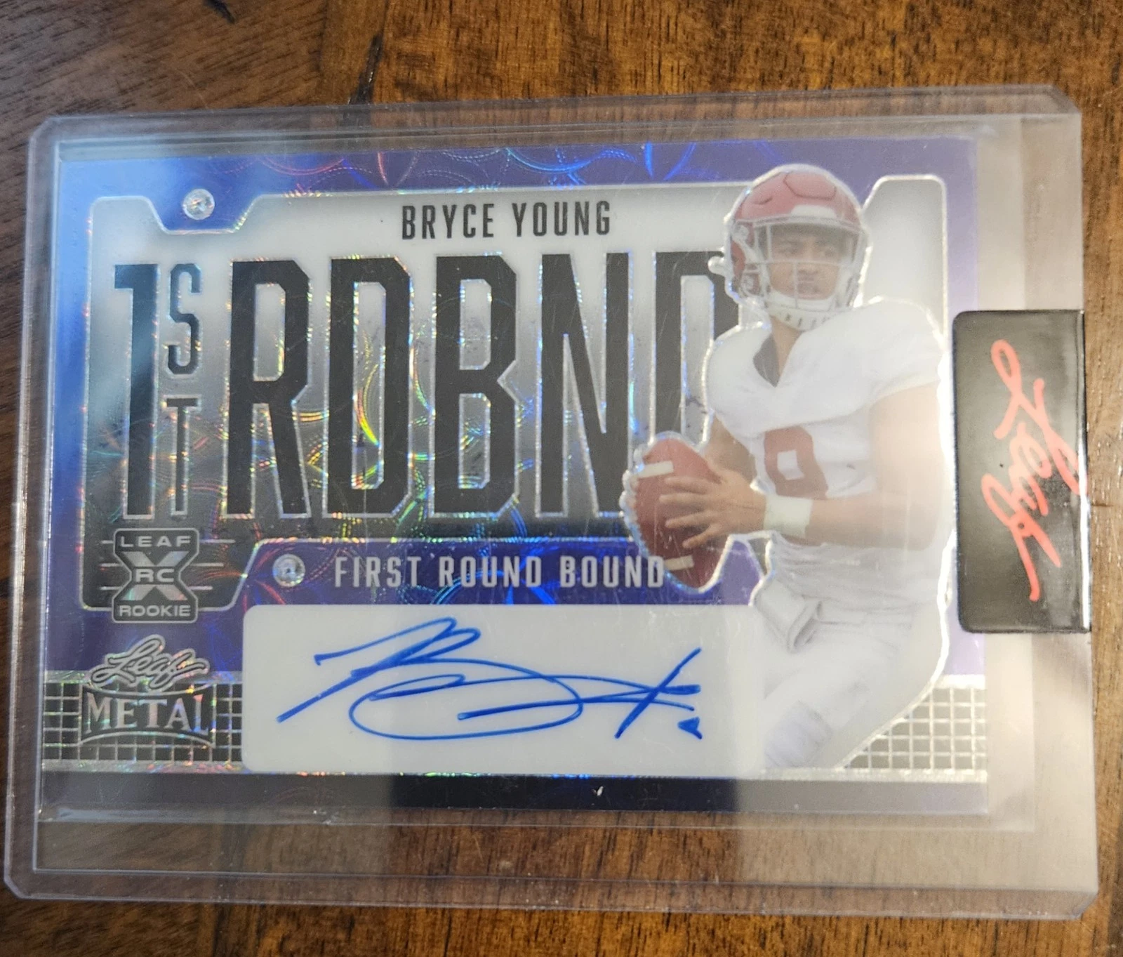 Bryce Young Leaf Metal First Round Bound Autographs #FRBBY1 Orange Kaleidoscope