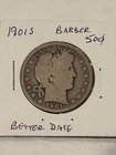 1901-S US Barber Silver Half Dollar