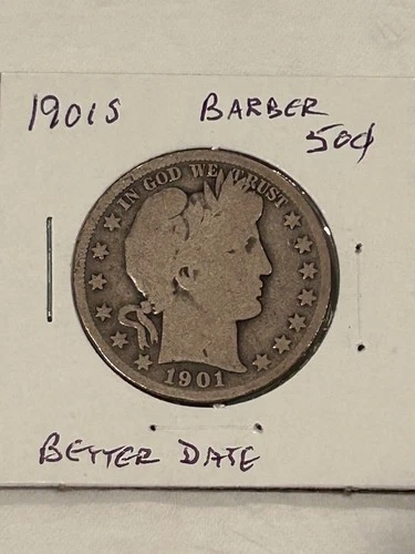 1901-S US Barber Silver Half Dollar