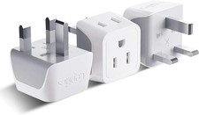 UK Travel Plug Adapter, 2 in 1 Type G Adapter, US to UK Adapter, Ireland, Dubai