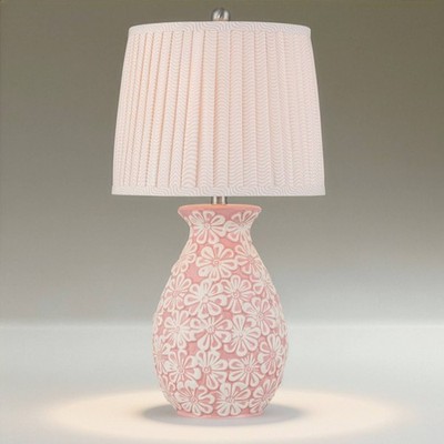 Buttercup 25'' High Pink and White Flowers Ceramic Table Lamp